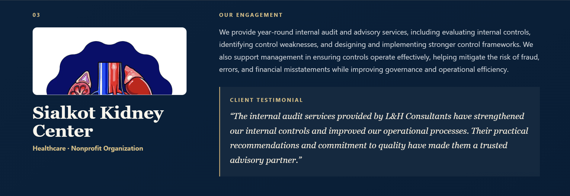 Sialkot Kidney Center client engagement and testimonial